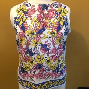 Bright, Flowery Sleeveless Top Size 14/16